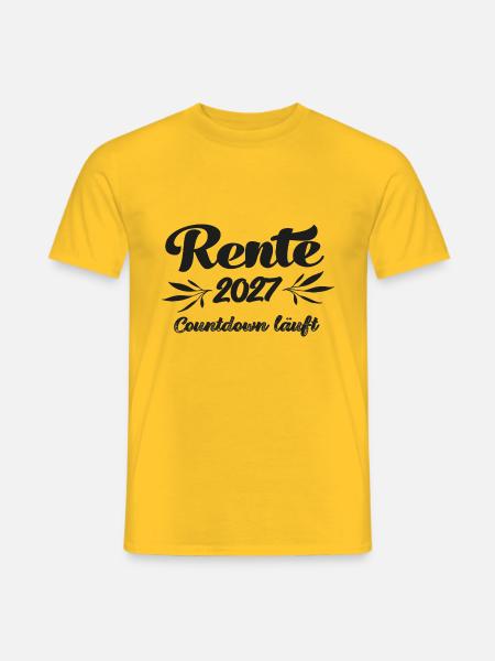 Rentner 2027 Countdown läuft Rente 2027 Ruhestand - Männer T-Shirt - Gelb