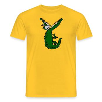 Hungriges Krokodil - Männer T-Shirt - Gelb - Vorne - AI Model Male 178 dark (178cm)