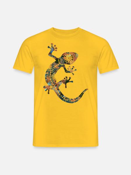 Gecko Silhouette - Ethno Style 3 - Men's T-Shirt - yellow