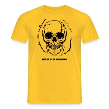 Never Stop Dreaming - Men's T-Shirt - yellow - Front - AI Model Male 178 dark (178cm)