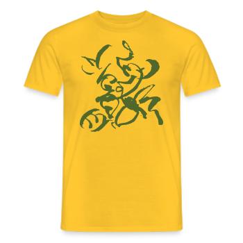 Abstract - Men's T-Shirt - yellow - Front - AI Model Male 178 dark (178cm)