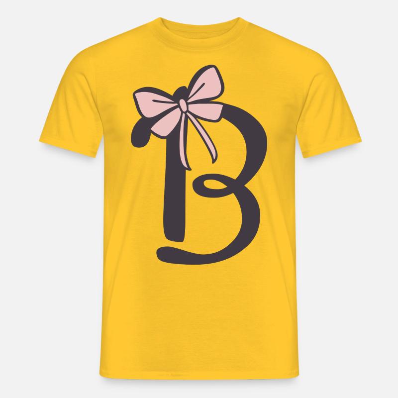 Anfangsbuchstabe B Schleifchen - Männer T-Shirt - Gelb