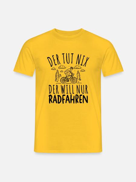DER TUT NIX DER WILL NUR RADFAHREN SPRUCH HERREN - Männer T-Shirt - Gelb