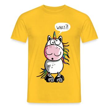 Lustiges Einhorn - Männer T-Shirt - Gelb - Vorne - AI Model Male 178 dark (178cm)