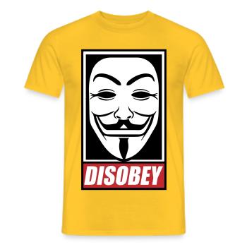 Désobéir Couleurs modifiables - T-shirt homme - jaune - Devant - AI Model Male 178 dark (178cm)