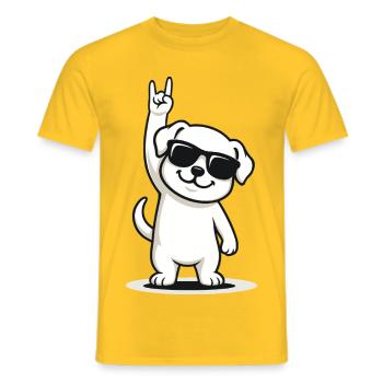 Rockin' Dog - Männer T-Shirt - Gelb - Vorne - AI Model Male 178 dark (178cm)