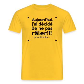 j'ai décidé de... - T-shirt homme - jaune - Devant - AI Model Male 178 dark (178cm)