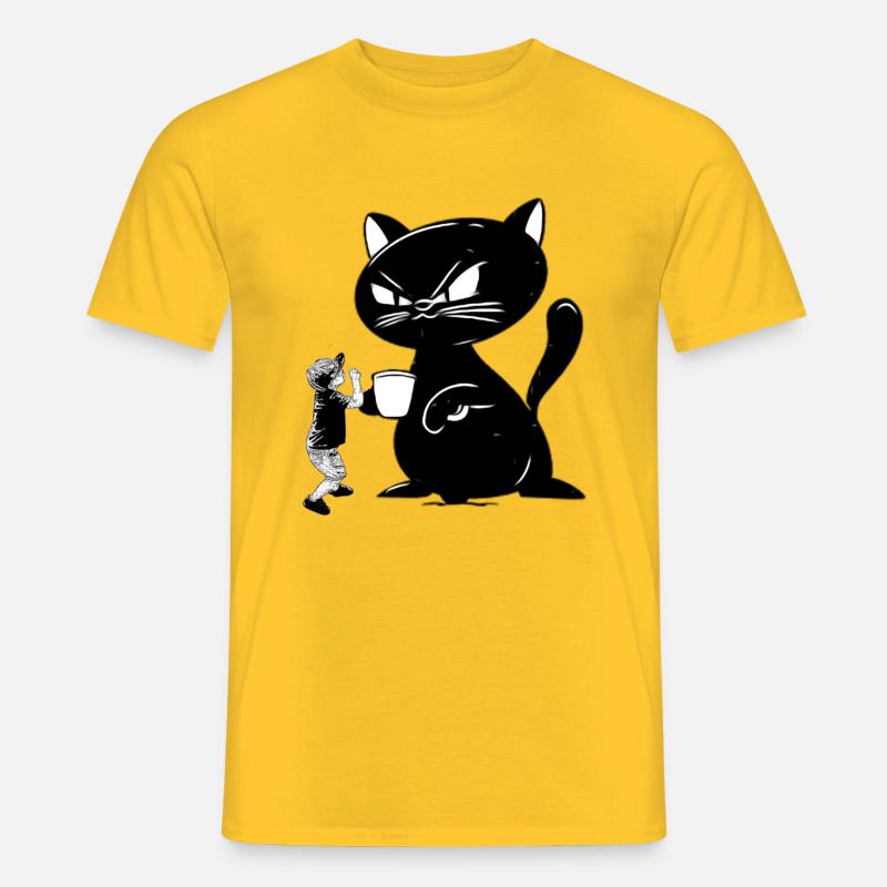 Katze - Männer T-Shirt - Gelb