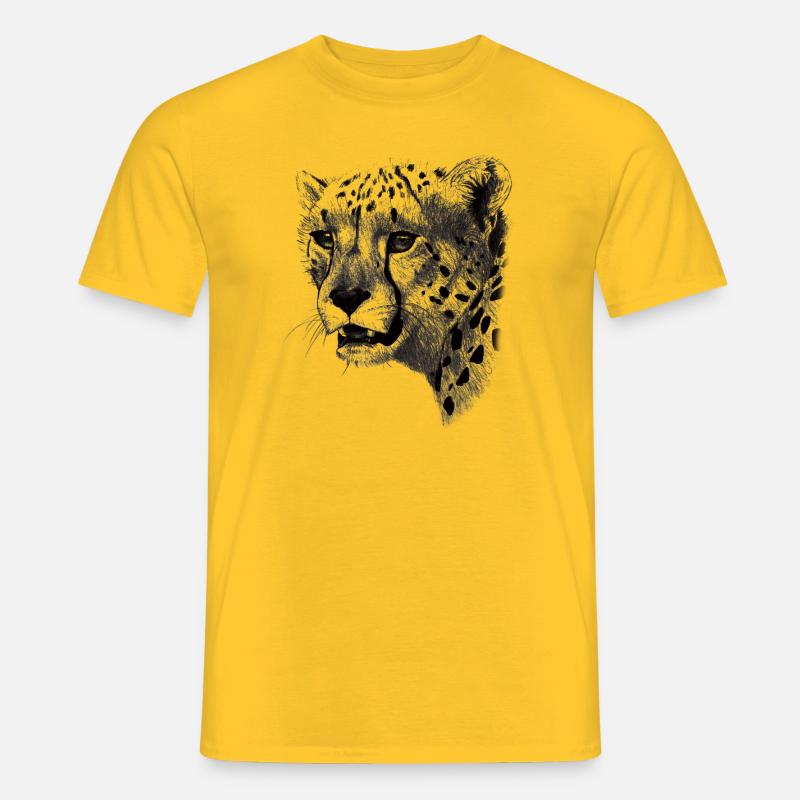 Gepardengesicht - Männer T-Shirt - Gelb