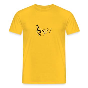 musique - T-shirt homme - jaune - Devant - AI Model Male 178 dark (178cm)
