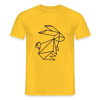 Rabbit polygon - Men's T-Shirt - yellow - Front - AI Model Male 178 dark (178cm)