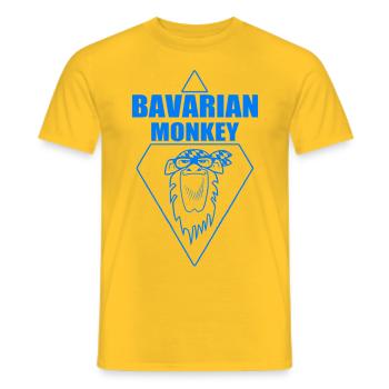 Label singe bavarois - T-shirt homme - jaune - Devant - AI Model Male 178 dark (178cm)