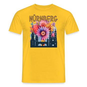 Nürnberg Nämberch Lorenzkirche Franken - Männer T-Shirt - Gelb - Vorne - AI Model Male 178 dark (178cm)