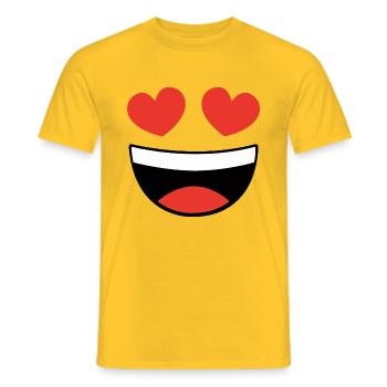 Emoji Emoticon Lustige Kostüme Verkleidung Kinder - Männer T-Shirt - Gelb - Vorne - AI Model Male 178 dark (178cm)