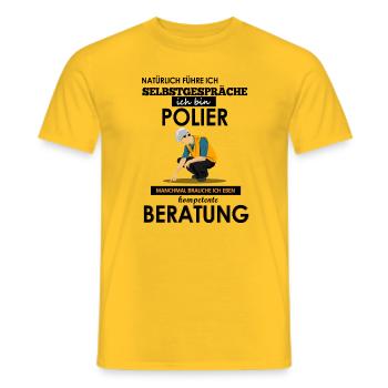 Polished Shirt • Construction Site • Site Manager Gift - Men's T-Shirt - yellow - Front - AI Model Male 178 dark (178cm)