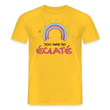 You Are So Exploded - Men's T-Shirt - yellow - Front - AI Model Male 178 dark (178cm)