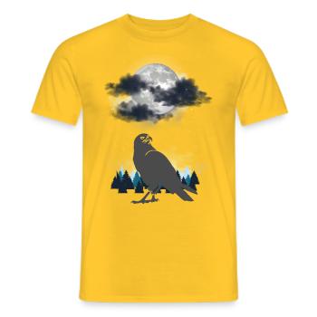 Nature Oiseau Oiseaux Forêt Lune - T-shirt homme - jaune - Devant - AI Model Male 178 dark (178cm)