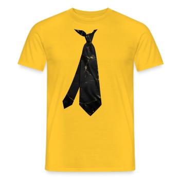 Bedrucktes Krawatten-T-Shirt Rissige Textur Schwarz Gold - Männer T-Shirt - Gelb - Vorne - AI Model Male 178 dark (178cm)