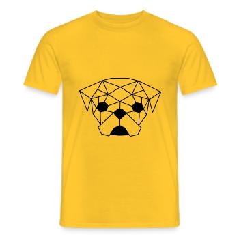 Pug Geometric Line - Men's T-Shirt - yellow - Front - AI Model Male 178 dark (178cm)