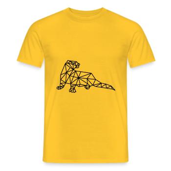 Otter Geometric Line - Men's T-Shirt - yellow - Front - AI Model Male 178 dark (178cm)