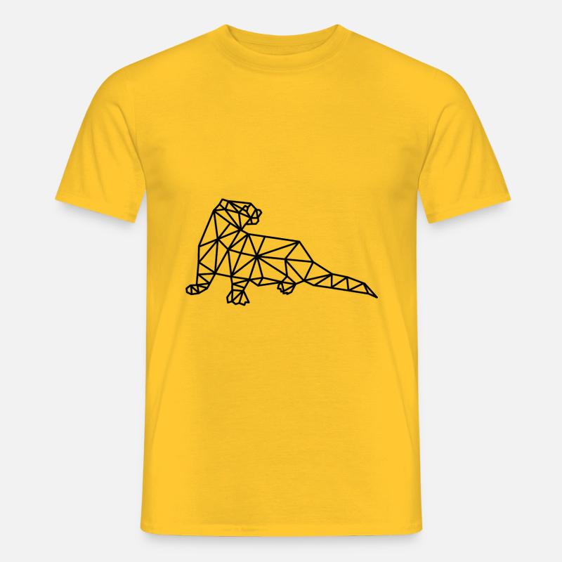 Otter Geometrisch Linie - Männer T-Shirt - Gelb