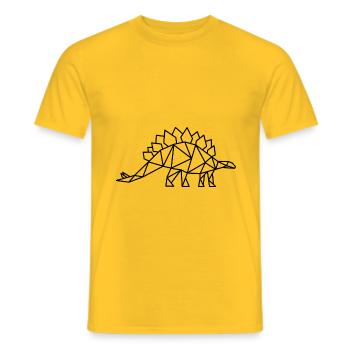 Stegosaurus Géométrie Dino - T-shirt homme - jaune - Devant - AI Model Male 178 dark (178cm)