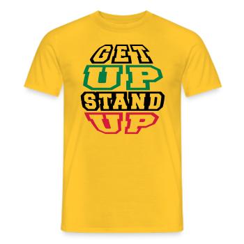 get up stand up - T-shirt homme - jaune - Devant - AI Model Male 178 dark (178cm)