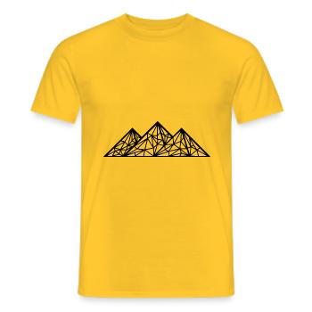 Mountains Geometric Line - Men's T-Shirt - yellow - Front - AI Model Male 178 dark (178cm)