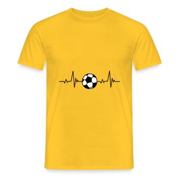 Heartbeat Football Sport - Men's T-Shirt - yellow - Front - AI Model Male 178 dark (178cm)