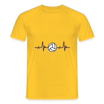 Battements de coeur Volley-ball Sport - T-shirt homme - jaune - Devant - AI Model Male 178 dark (178cm)