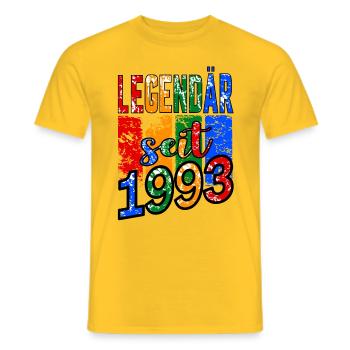 Legendär seit 1993, 30 Geburtstag, T-Shirt - Männer T-Shirt - Gelb - Vorne - AI Model Male 178 dark (178cm)