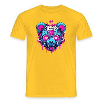 Teddynator - Männer T-Shirt - Gelb - Vorne - AI Model Male 178 dark (178cm)