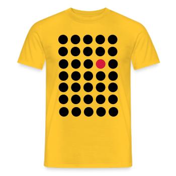 Points, Art Design de mode, Think Different, être - T-shirt homme - jaune - Devant - AI Model Male 178 dark (178cm)