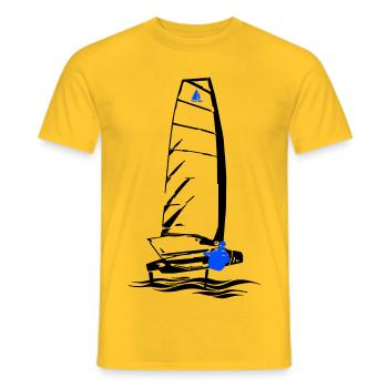 Foiling Moth Sailboat Foil Sailing Dinghy Moth - Men's T-Shirt - yellow - Front - AI Model Male 178 dark (178cm)