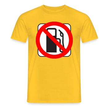 STOP Prix des réservoirs Essence, Diesel, Station-service - T-shirt homme - jaune - Devant - AI Model Male 178 dark (178cm)