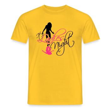 celebrate cool it's ladies night emanating girlfri - Men's T-Shirt - yellow - Front - AI Model Male 178 dark (178cm)