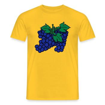 beaucoup de raisin raisins récolte du vin savoureu - T-shirt homme - jaune - Devant - AI Model Male 178 dark (178cm)