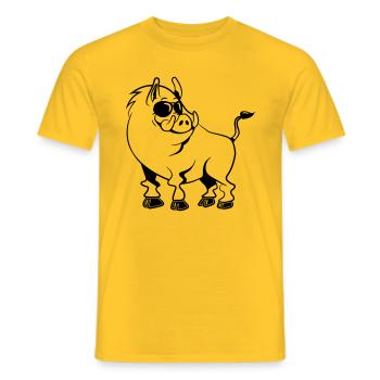 wildschwein refroidir des lunettes de soleil drôle - T-shirt homme - jaune - Devant - AI Model Male 178 dark (178cm)