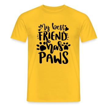 Mon meilleur ami a des pattes chats chats possessions de chat - T-shirt homme - jaune - Devant - AI Model Male 178 dark (178cm)