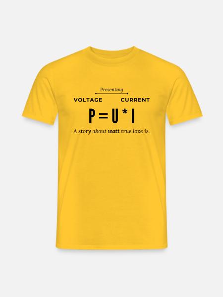 Leistung Spannung Strom Watt Liebe Elektriker - Männer T-Shirt - Gelb