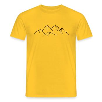 Advanture Erlebnis mit Berge zum Selbstgestalten - Männer T-Shirt - Gelb - Vorne - AI Model Male 178 dark (178cm)