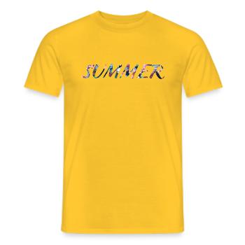 Summer - Men's T-Shirt - yellow - Front - AI Model Male 178 dark (178cm)