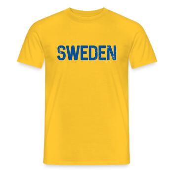 Sweden - Men's T-Shirt - yellow - Front - AI Model Male 178 dark (178cm)