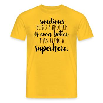 big brother is even better than a superhero! - Men's T-Shirt - yellow - Front - AI Model Male 178 dark (178cm)