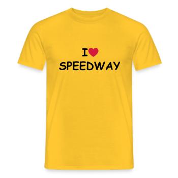 I love/heart Speedway - Männer T-Shirt - Gelb - Vorne - AI Model Male 178 dark (178cm)