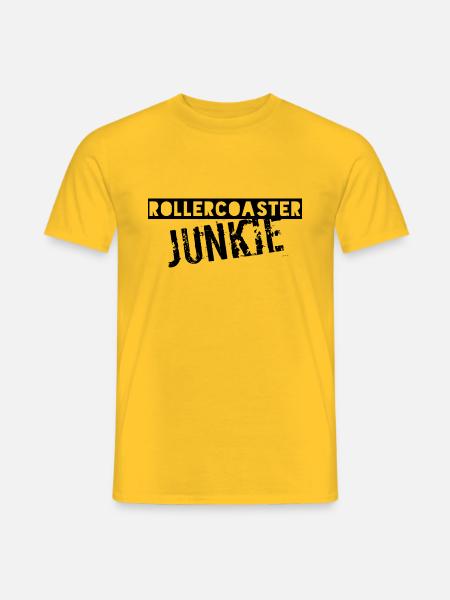 Achterbahn Rollercoaster Junkie lustig Spruch - Männer T-Shirt - Gelb