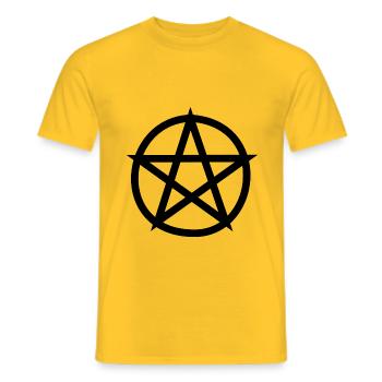 Pentagramme sorcière Halloween - T-shirt homme - jaune - Devant - AI Model Male 178 dark (178cm)