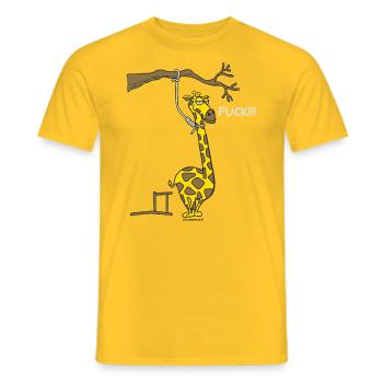 FUN - Giraffe Hangman Fuck Geschenk - Bestseller - Männer T-Shirt - Gelb - Vorne - AI Model Male 178 dark (178cm)
