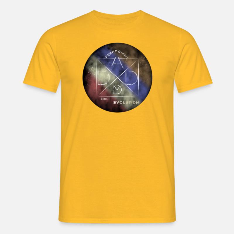 Performing Daddy Evolution - Männer T-Shirt - Gelb