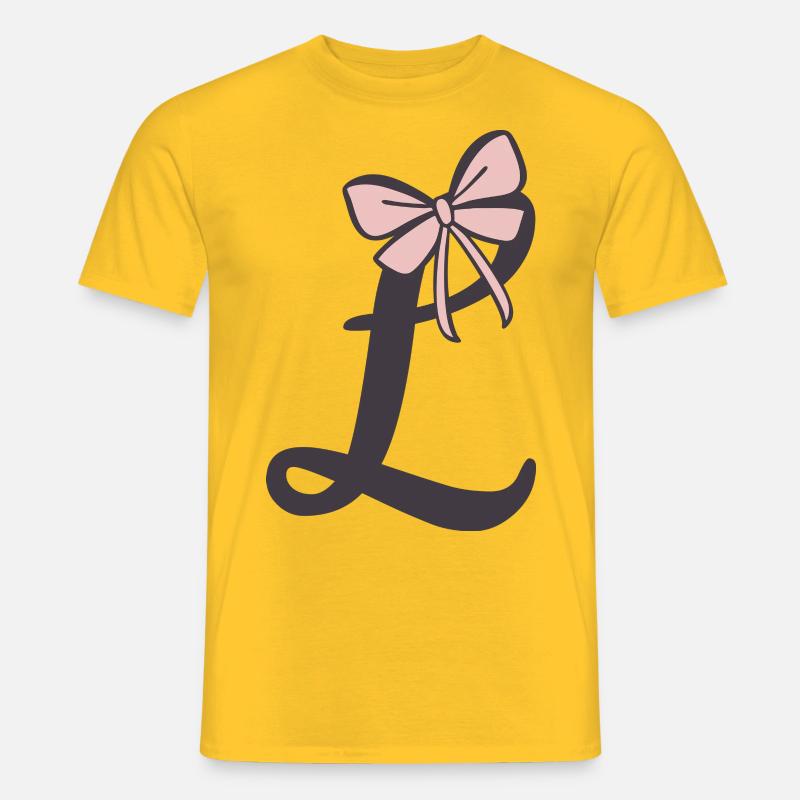 Anfangsbuchstabe L Schleifchen - Männer T-Shirt - Gelb